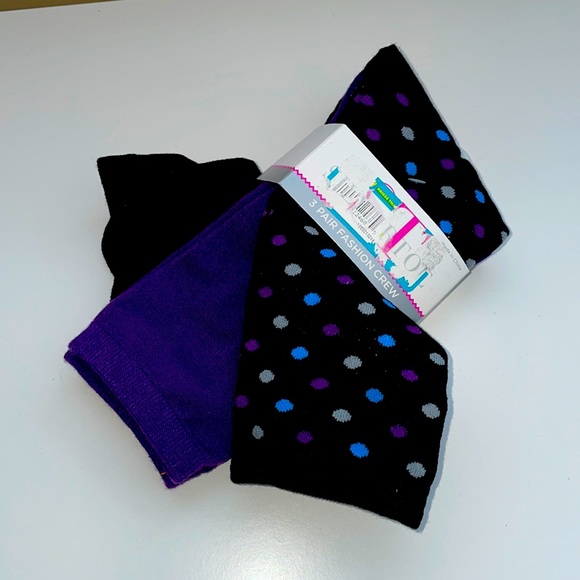 NWT set of 3 purple black combo SILVERTOE socks - Picture 1 of 3